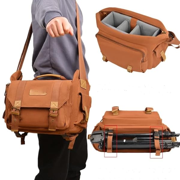JHDFH DSLR-schoudertas Canvas-draagtas met grote capaciteit Lenskabelstatief Outdoor Travel Organizer